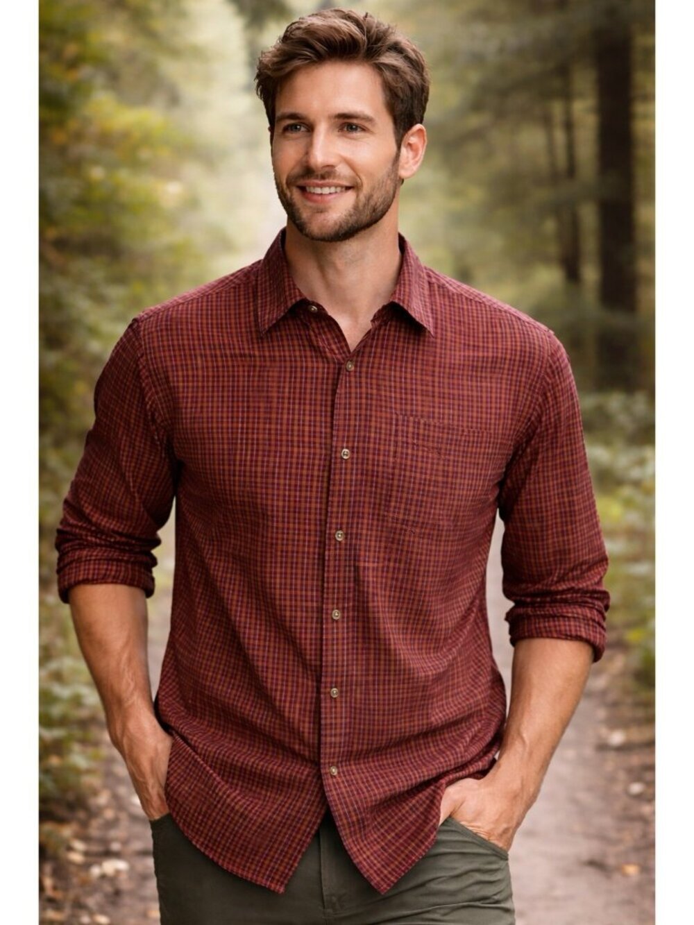 ExOfficio Mens Salida Hiking Shirt XL Burgundy Red Plaid Vented Fishing Camping